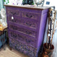 Oak Vintage Purple Drawers
