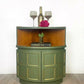 Painted Green Nathan Corner Display Cabinet