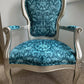 Vintage Blue Carved Chair