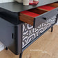 Black Mid Century Modern Beautility Sideboard. Bold geometric design. Upcycled Drinks Cabinet.