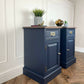 Vintage blue painted pair of bedside tables - commissions available