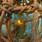 Large wicker pumpkin lantern light