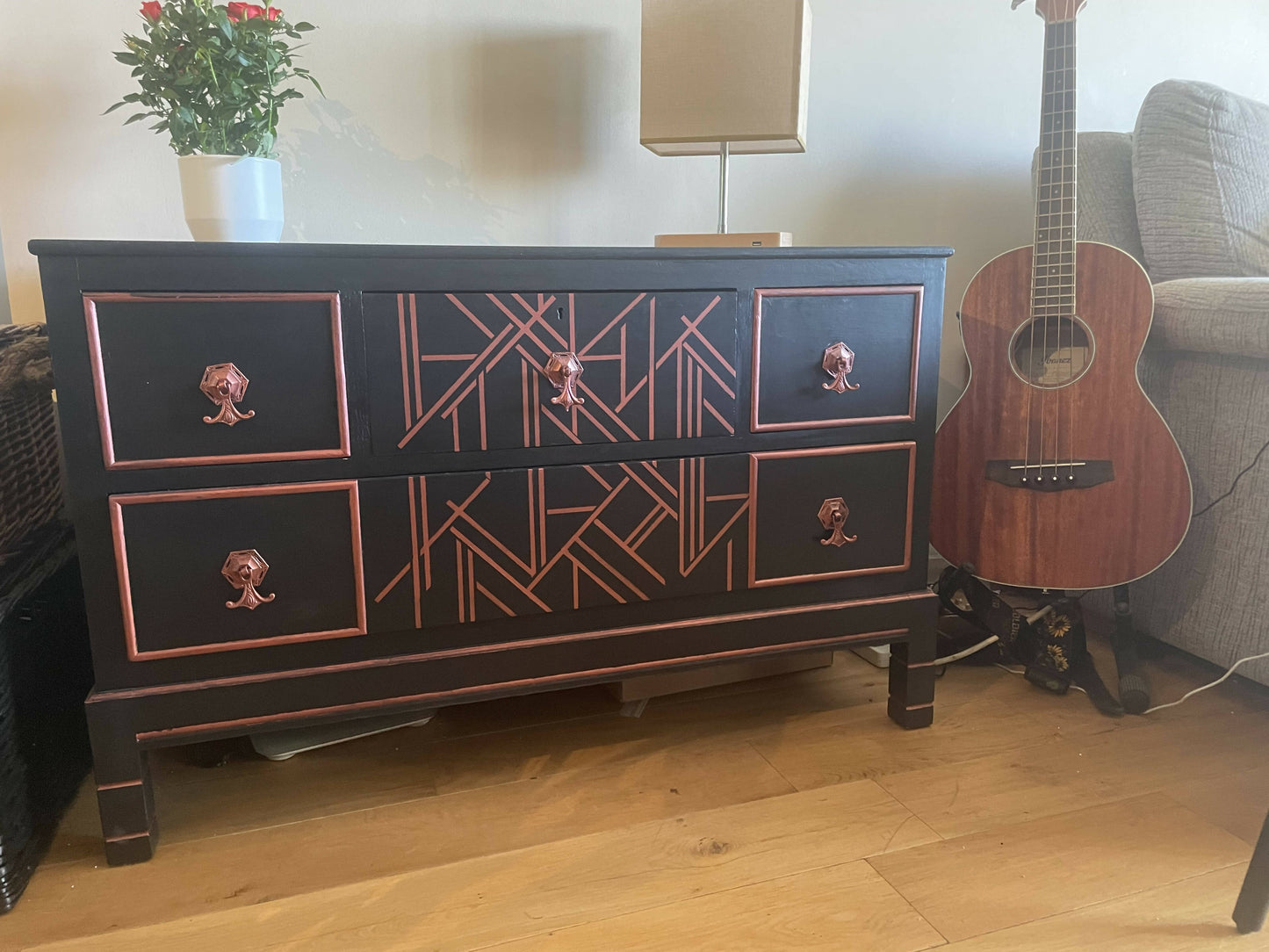 Mid century hardwood cabinet / Chest of drawers