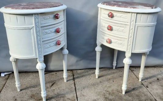 Vintage White Bedside Cabinets