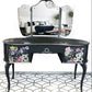 Black French Olympus Dressing Table With Mirror