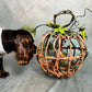 Large wicker pumpkin lantern light