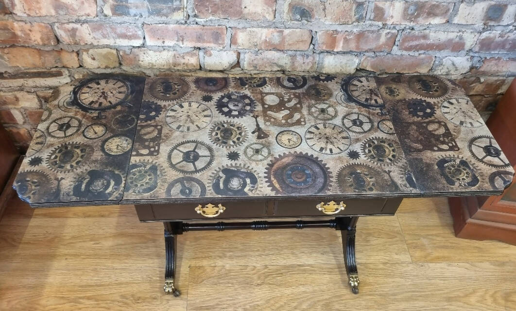 *NOW SOLD* Upcycled Refinished Vintage Drop Leaf Lamp Table/Sofa Table/Side Table with Drawers