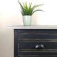 Black With Hand Painted "Marble" Effect Top. 3 Drawer Edwardian Chest. Cup Handles.