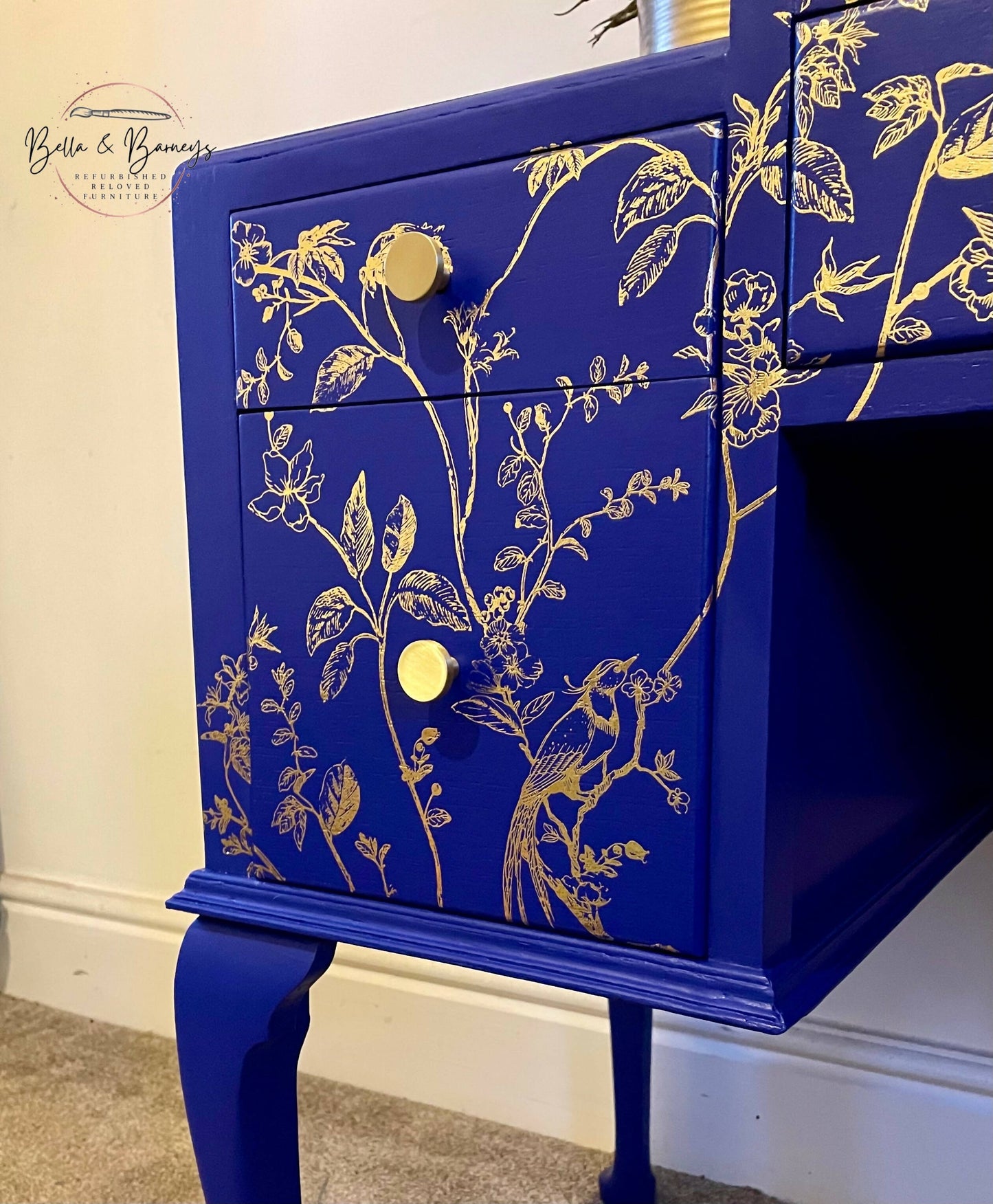 Blue Floral Vintage Dressing Table