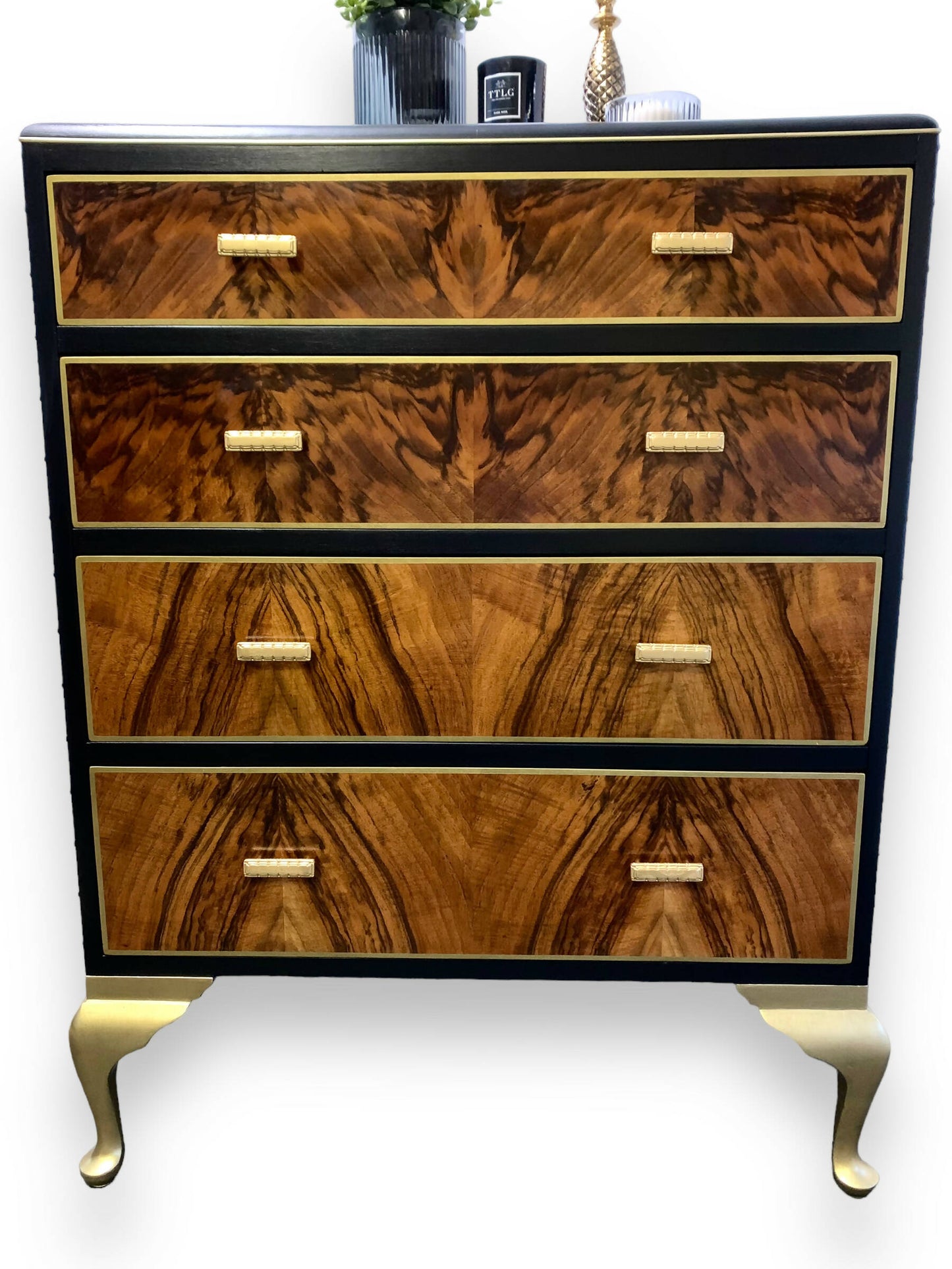 Art Deco Walnut Tallboy Drawers