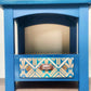 Solid wood square coffee table with drawer and under shelf storage