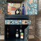 * sold* Drinks, cocktail cabinet teal, William Morris style