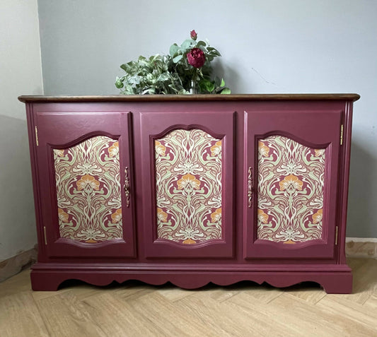 *sold* Plum sideboard with art nouveau styling