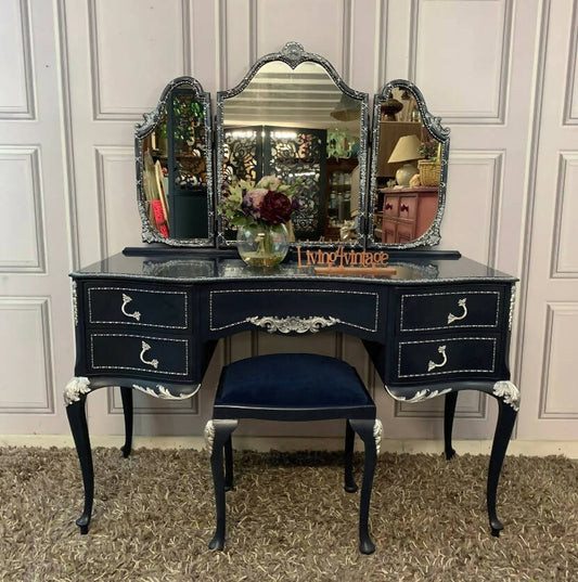 Gothic Art Deco Dressing Table With Mirror