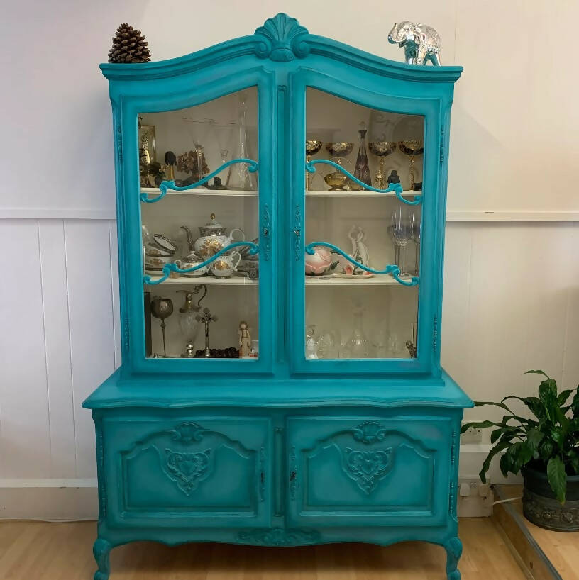 Large Carved Display Cabinet Dresser