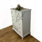 Vintage French Style Cream Stag Minstrel Tallboy Chest of Drawers With Blossom Flight