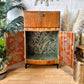 Rivington Cocktail Cabinet, Vintage Drinks Bar, Green and Gold, Art Deco, 1950’s Drinks Unit, Retro Bar, Walnut MADE TO ORDER