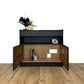 Refurbished rare mid century Nathan black sideboard, retro hallway table, teak console, vintage, slim, narrow, Cupboard