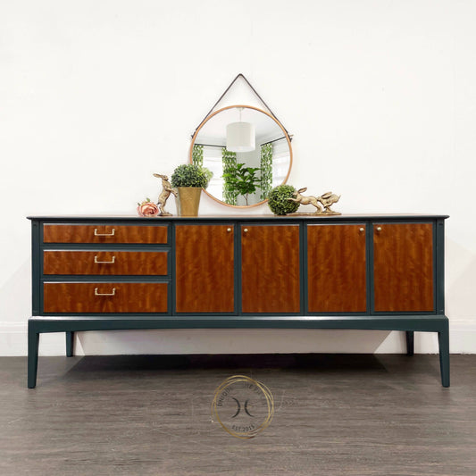 Large Beithcraft Green Vintage Renovated MCM Sideboard