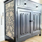 Off Black Sideboard, Linenfold Paneling, William Morris Wallpaper, Oak Cupboard, MADE TO ORDER
