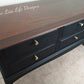 *SOLD* Stag Minstrel 6 drawer console table. Black with stripped & restored top with dark stain.