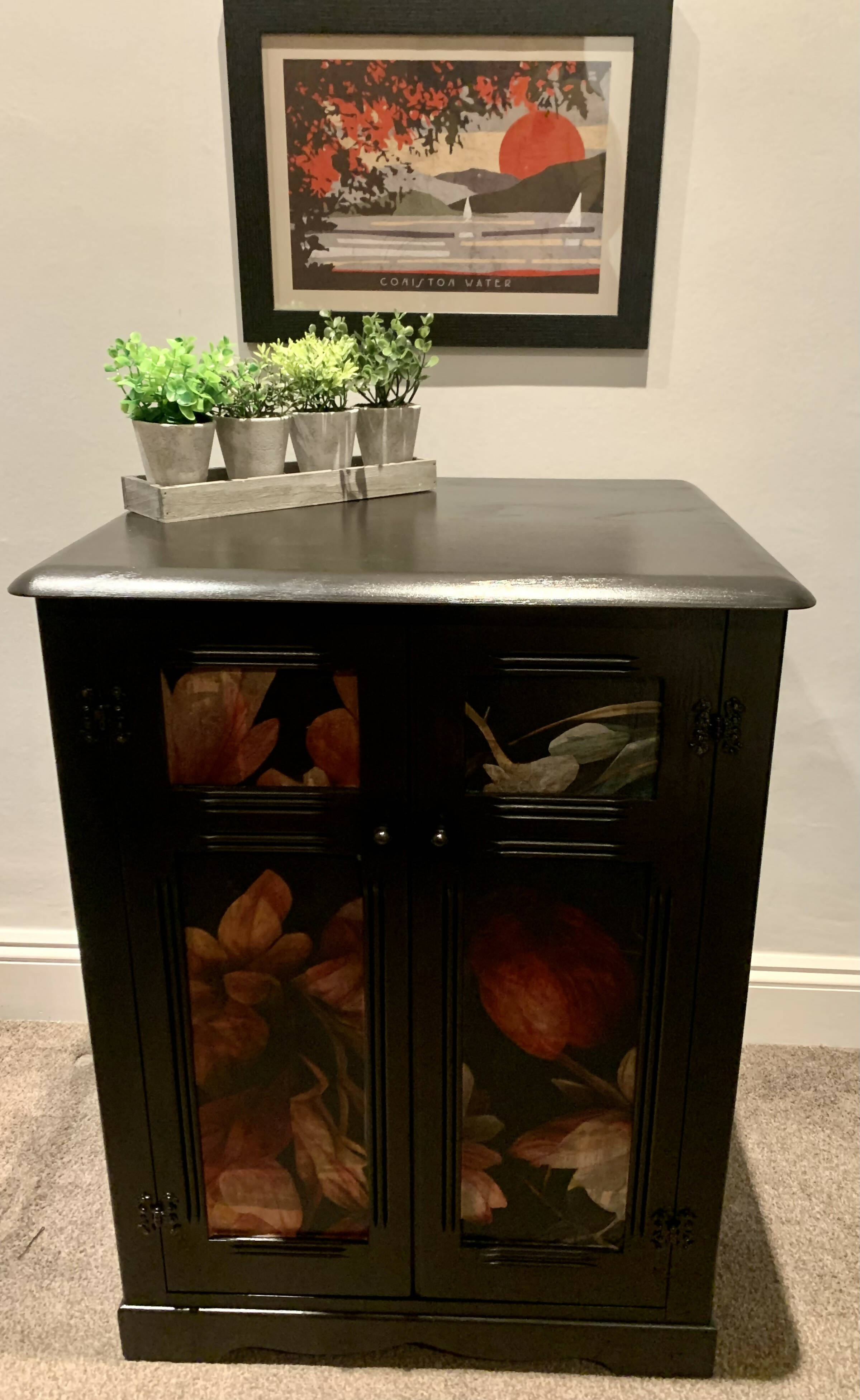 Upcycled stereo outlet cabinet