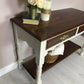 Farmhouse Vintage Console Table Hallway Table With 2 Drawers