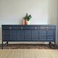 Large Nathan Squares Blue Drinks Cabinet / Media Sideboard