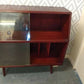 Mahogany Coloured Glass Fronted Vinyl Cabinet