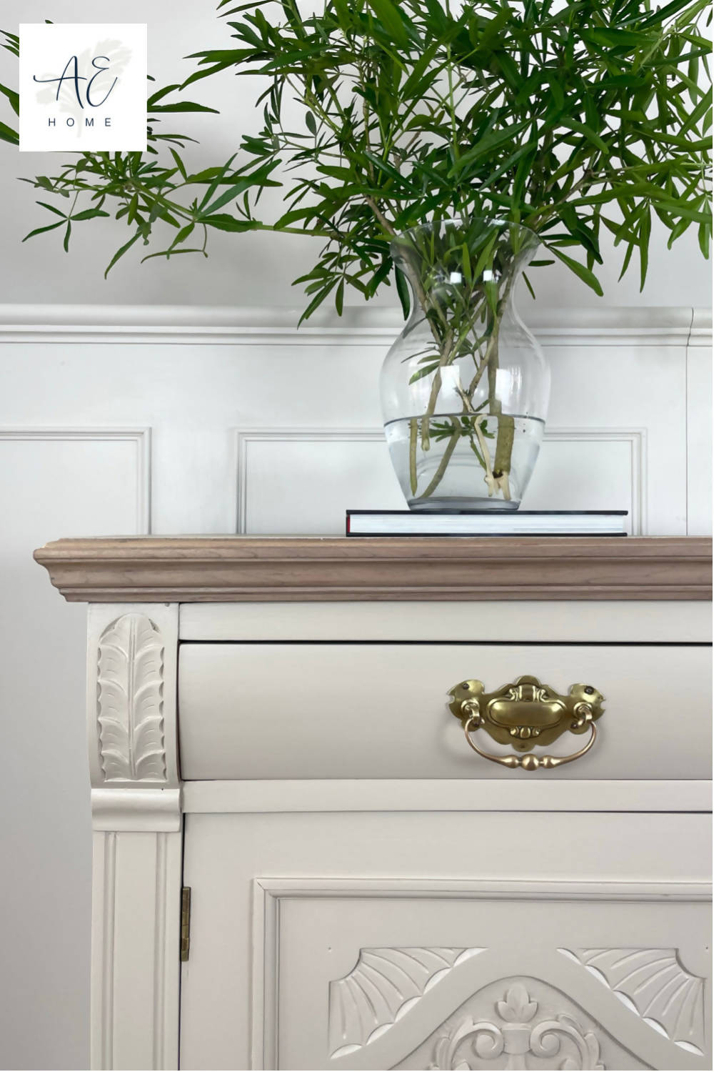 Vintage Carved Solid Wood Sideboard