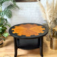 MCM Circular Round 'Cog' Coffee Table By Nathan Furniture Wooden Side Table Hand-Painted in Black - - MADE TO ORDER