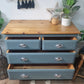 Vintage Blue Pine Chest of Drawers