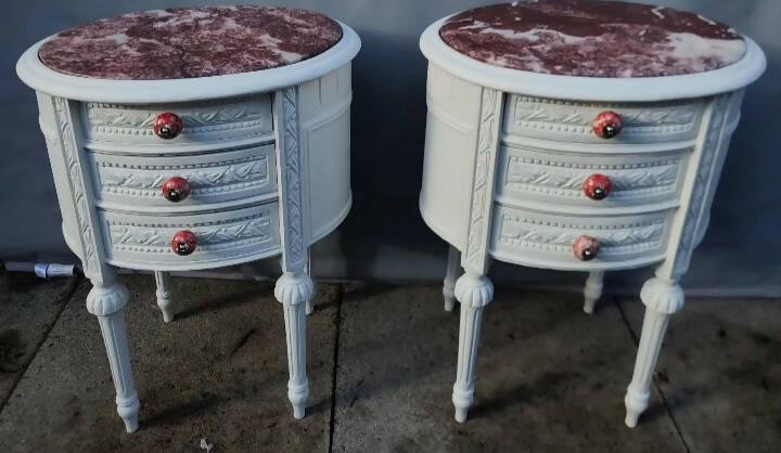 Distressed white on sale bedside table