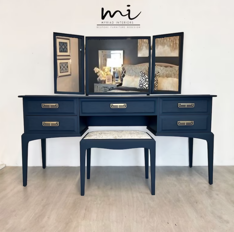 Blue dressing table deals