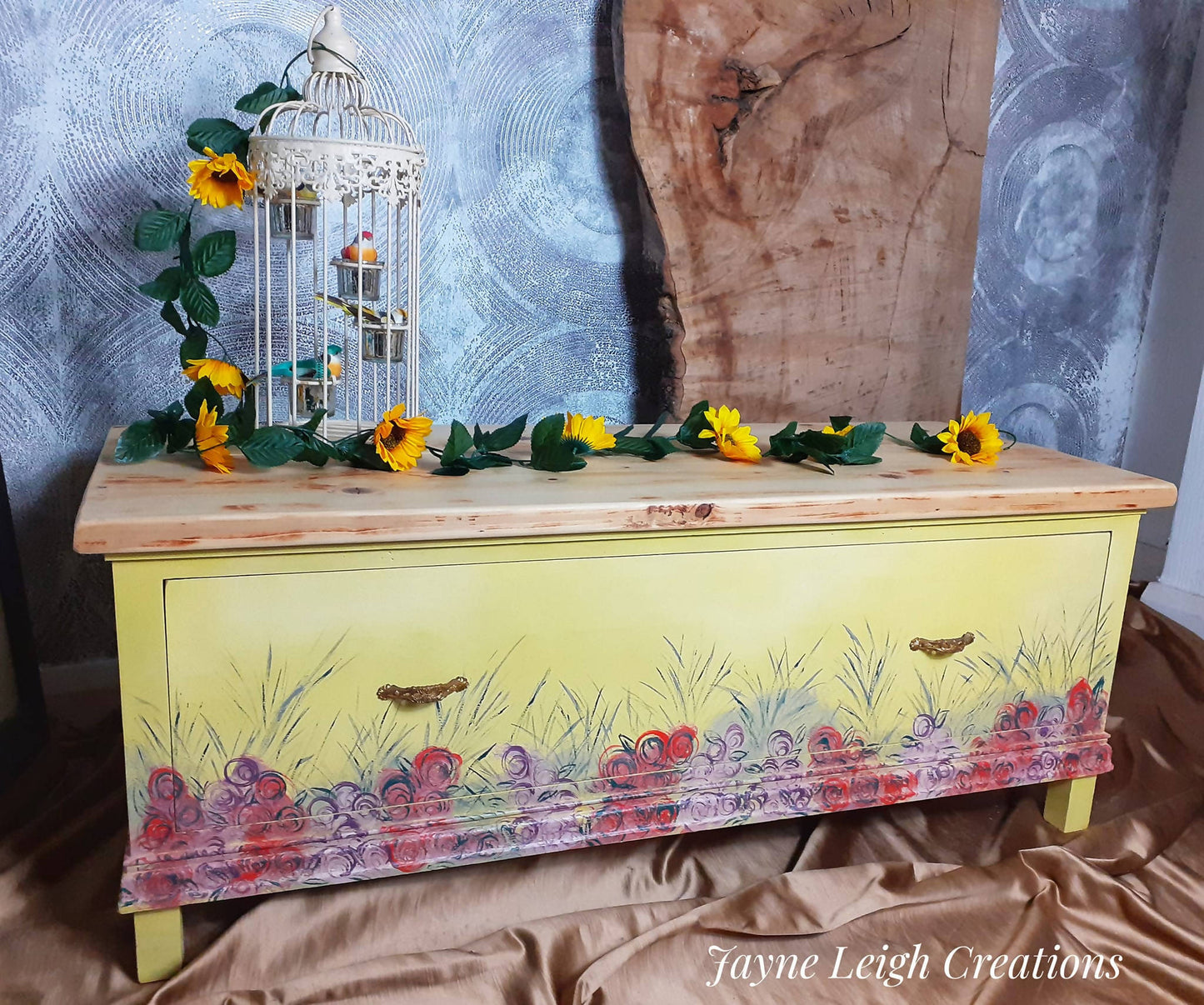 SOLD Country Garden Storage Bench