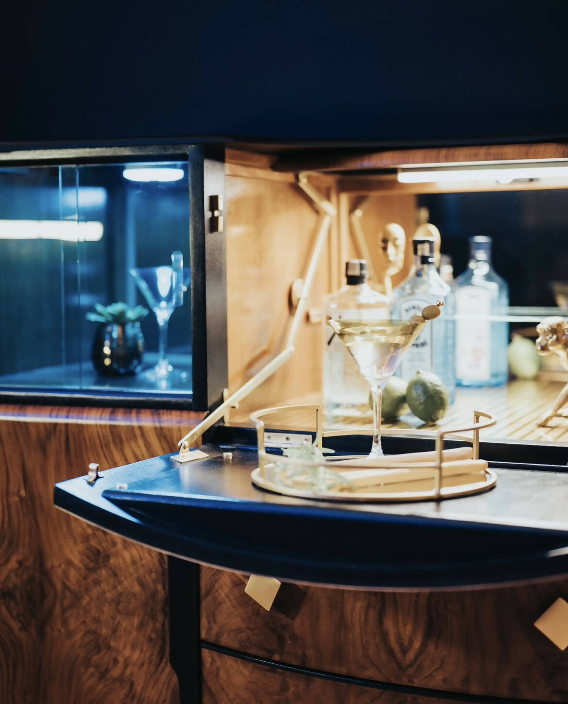 Zac Art Deco Cocktail Cabinet/ Drinks Cabinet