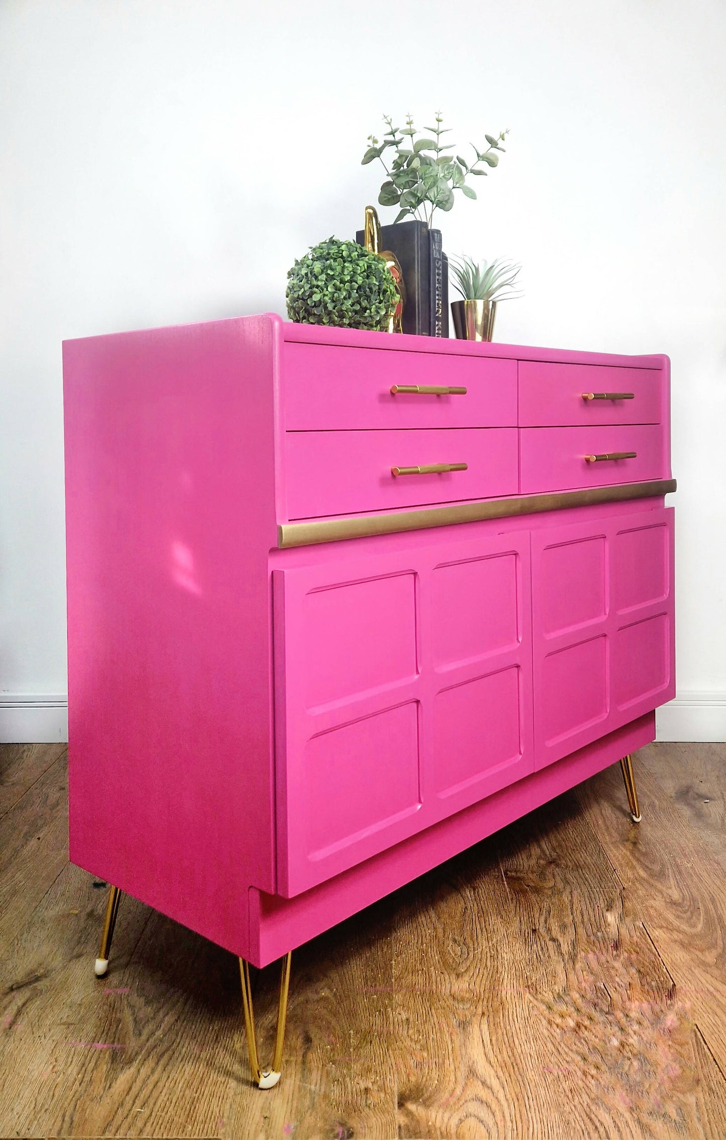 Vintage Pink Nathan Sideboard / Vintage Cocktail Cabinet