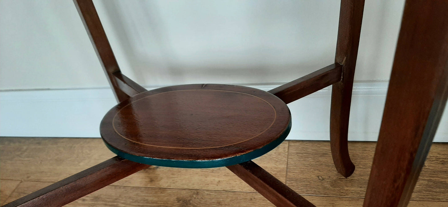 Two Tier Oval Mid Century Mahogany Hall Occasional Table