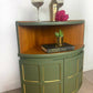 Painted Green Nathan Corner Display Cabinet