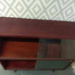 Mahogany Coloured Glass Fronted Vinyl Cabinet