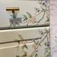 SOLD Hand painted grey/green sideboard with beautiful cherry blossom decoupaged flowers