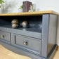 Vintage Grey Wooden TV Cabinet Drawers