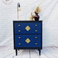 Chest of Drawers Harris Lebus Mid Century 4 Drawer, Dresser, Storage, Navy Blue, Gold MADE TO ORDER