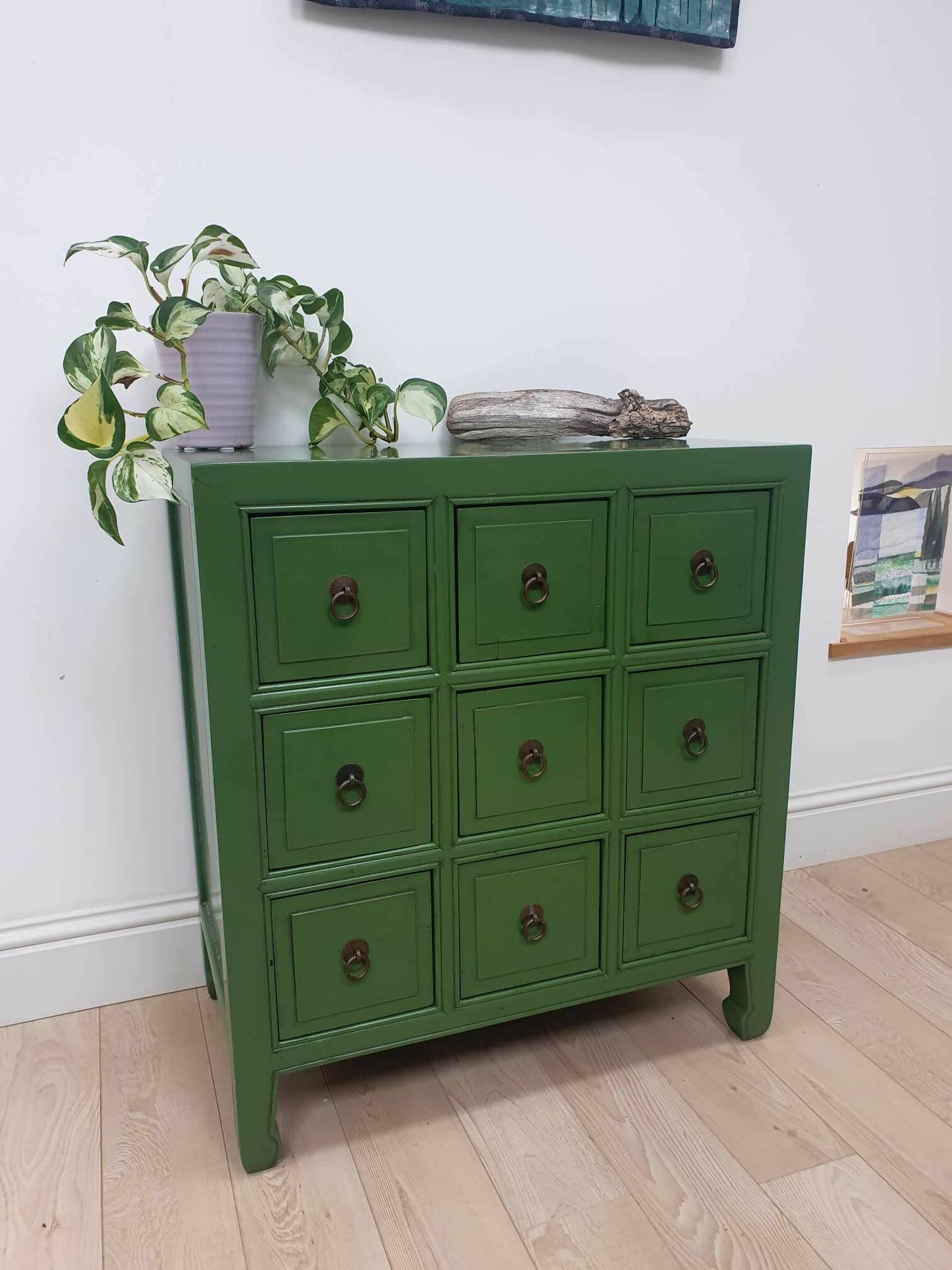 Green Apothecary Vintage Drawers