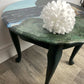 Dark Green Round Coffee Table/Side Table with Mermaid Designed Top