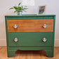 Harris Lebus Green Vintage Chest of Drawers / Small Bedroom Drawers