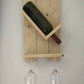 Reclaimed Wood Wall Mountable Bottle & Wine Glass Holder
