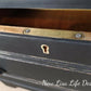 Black With Hand Painted "Marble" Effect Top. 3 Drawer Edwardian Chest. Cup Handles.