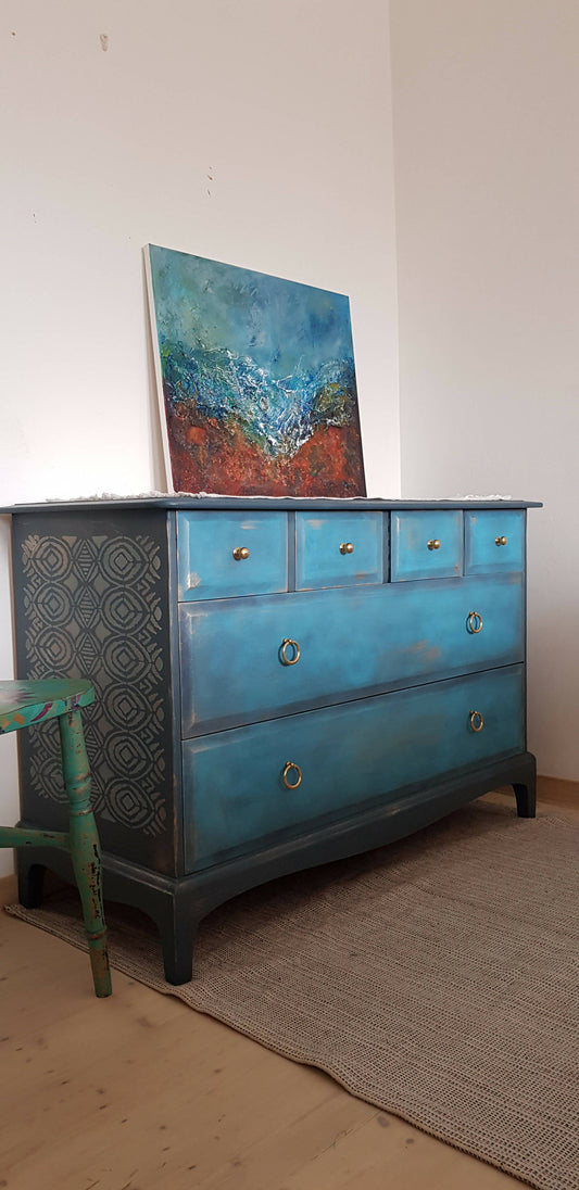 Large Vintage Stag Chest of Drawers