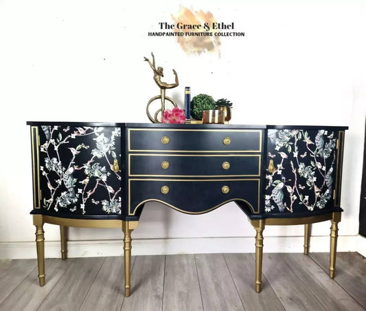 Navy peacock strongbow sideboard